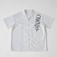 ロゴプリントオープンカラーシャツ　ホワイト　白